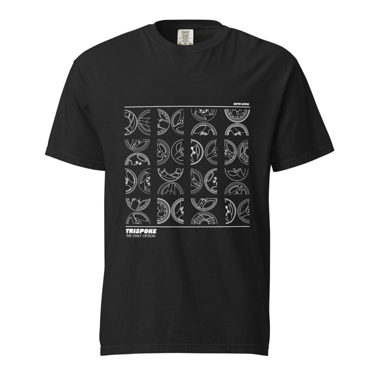 TRISPOKE White Outline Heavyweight Tee