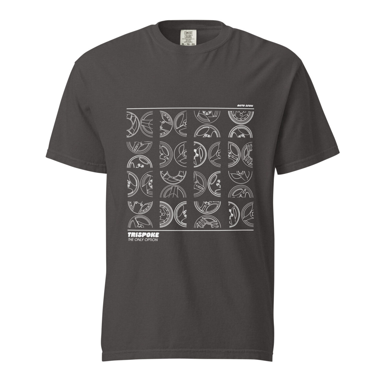 TRISPOKE White Outline Heavyweight Tee - Image 4